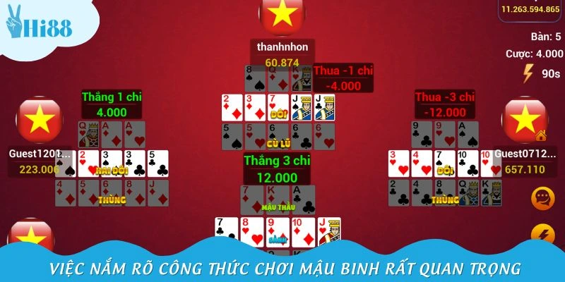 Việc nắm rõ công thức chơi mậu binh rất quan trọng